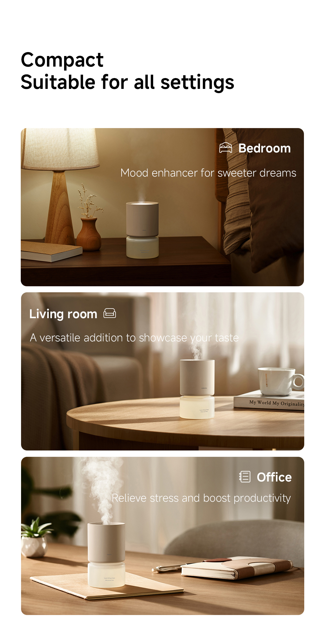Xiaomi Smart Scent Diffuser smart control/Extra-long battery life/Low ...