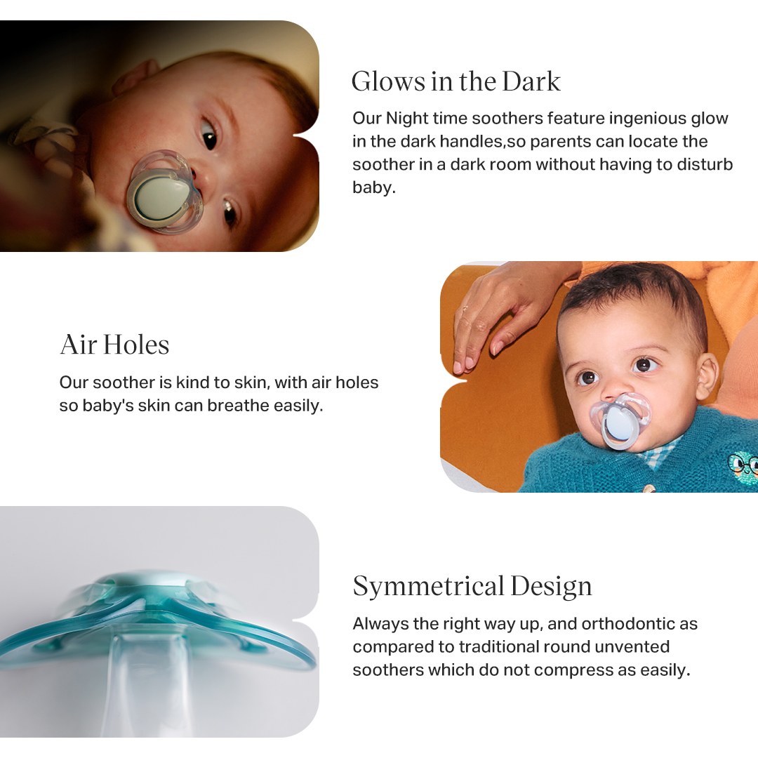 Tommee Tippee Night Time Pacifier Soother (2 Pcs/Pack) (Assorted ...
