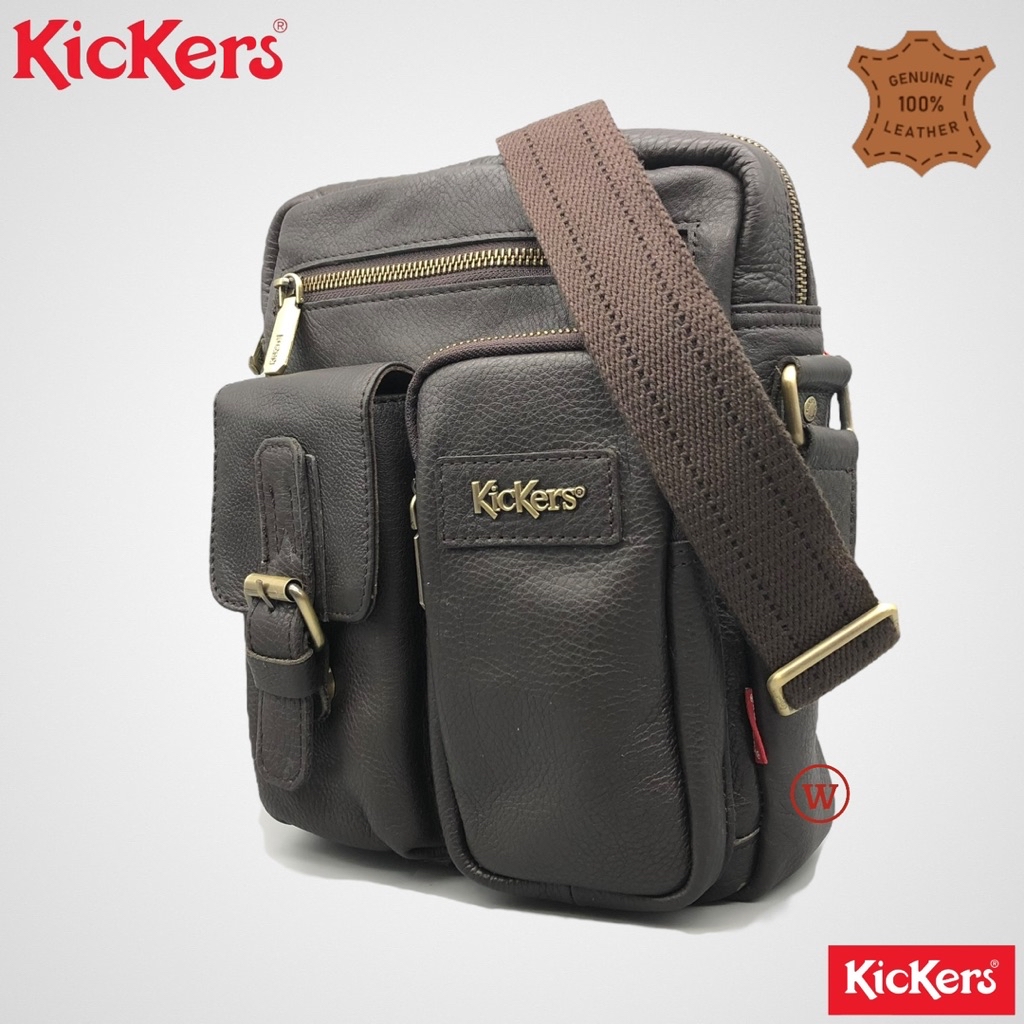 Kickers Original Premium Genuine Leather Adjustable Strap Sling Bag ...