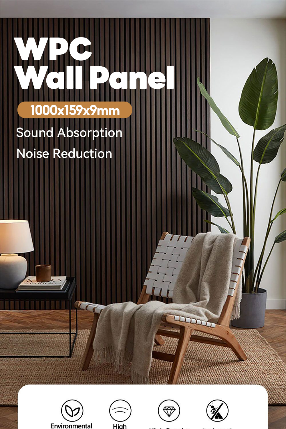 Fluted Wall Panel WPC Wall Panel Wood Strip Slat Wall Decoration ...