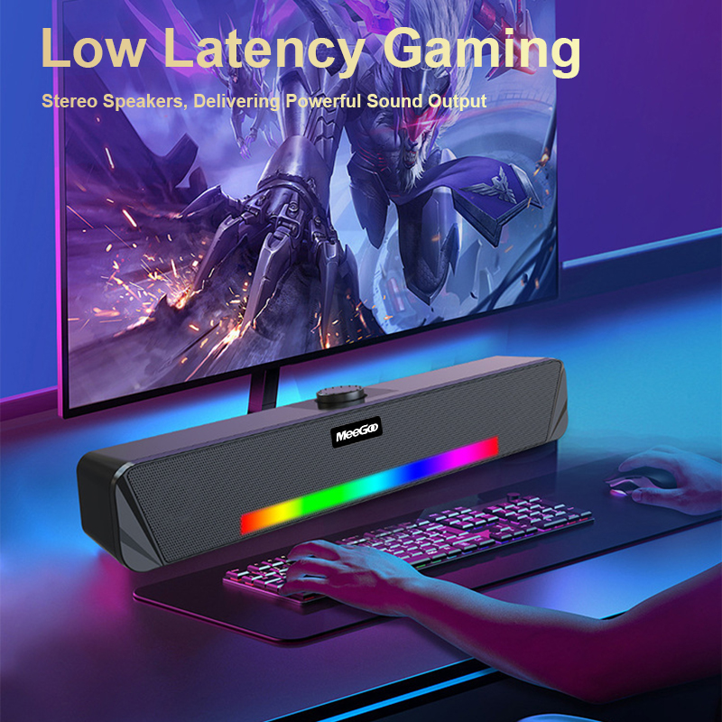 MeeGoo Bluetooth Speaker RGB Wireless Soundbar BASS Stereo Speaker ...