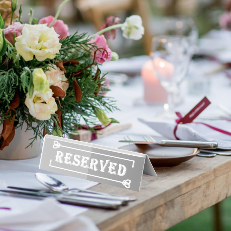 5Pcs Table Reserved Sign Double Sided Reserved Acrylic Restaurant Table ...