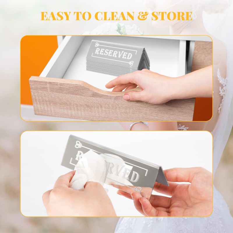 5Pcs Table Reserved Sign Double Sided Reserved Acrylic Restaurant Table ...