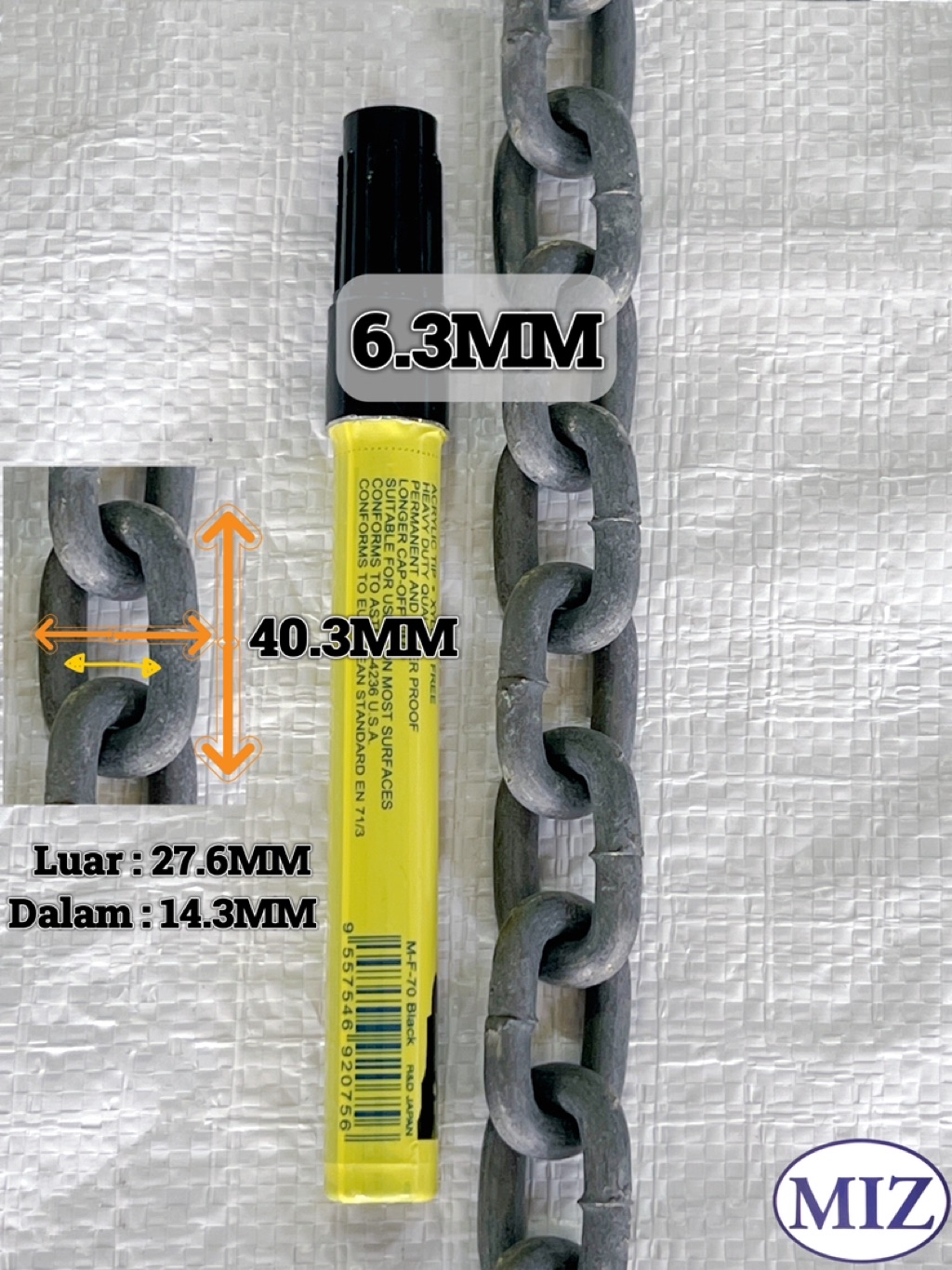 Cut : 1 Meter Rantai Besi Rantai Jala Hot Dip Galvanlzed Chain 2.5MM ...