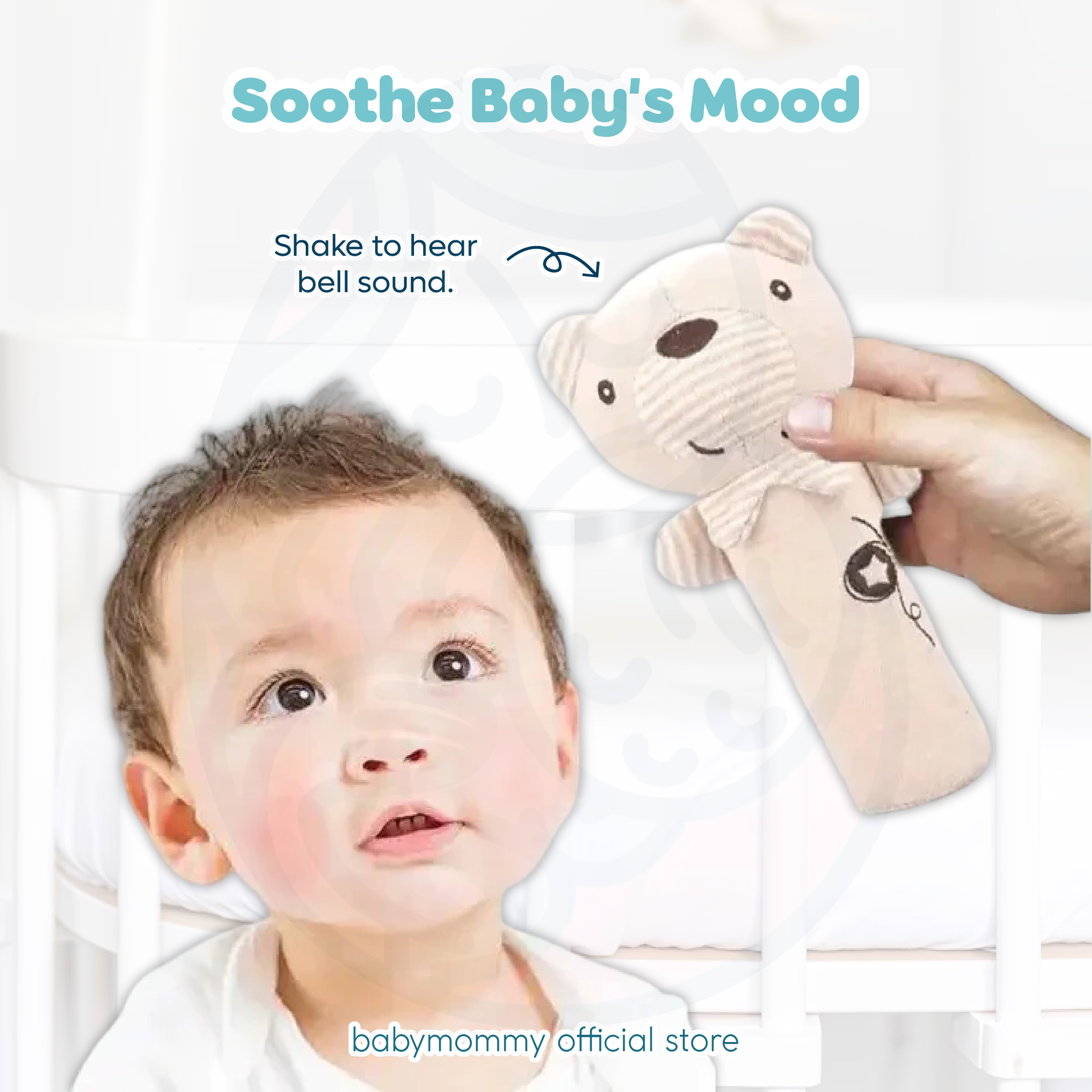 🇲🇾 ReadyStock GBEE 2pcs/set Baby Soft Squeeze Rattle Ring Bell Toys ...
