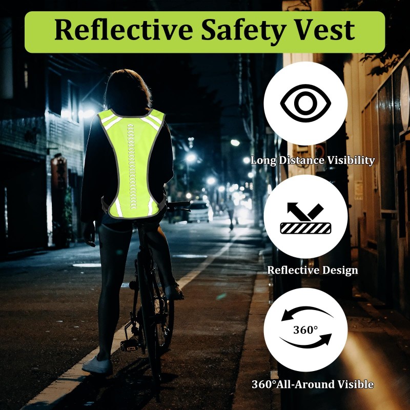 Multifunctional Biker Motorcycle Vest Night Warning Reflective Safety ...