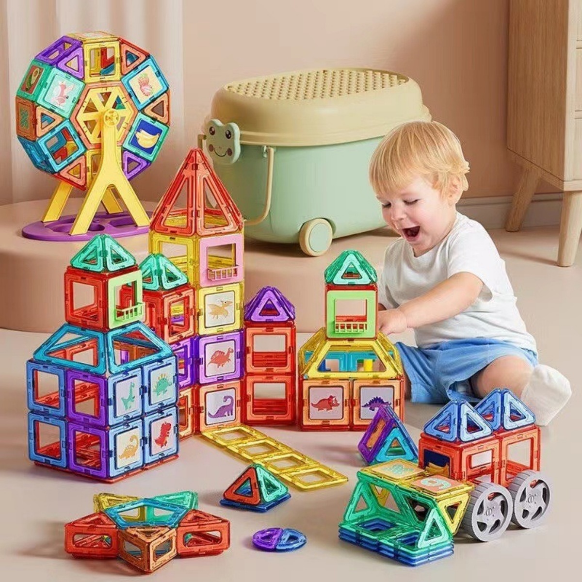 72pcs Magnetic Blocks Building Toys Magnetic Construction Set 3D Clear ...