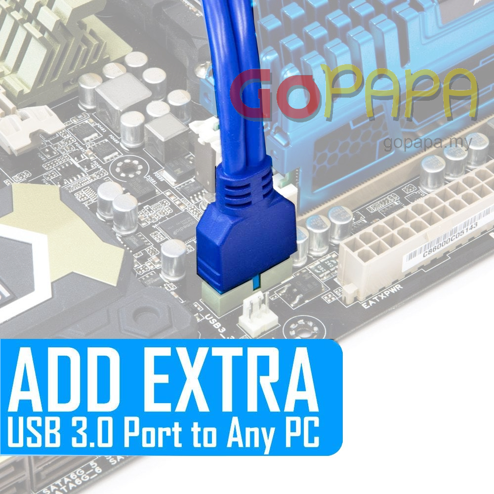 2x USB 3.0 Port Female to 20 Pin Expansion PC Back Panel Bracket Cable ...