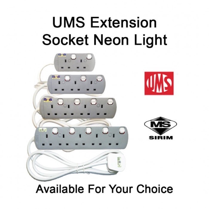 UMS Trailing Switched Socket with 2 yard cable and Plug Top | Shopee ...