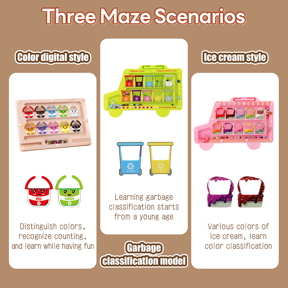 BEVAVAR Magnetic Matching Maze Color Number Sorting Maze Montessori ...