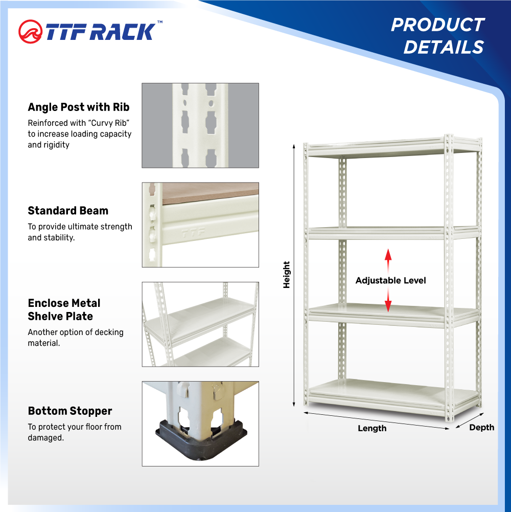 TTF Rack™️ EASY Metal Rack/Storage Rack Boltless Rack Rak Besi Rak ...