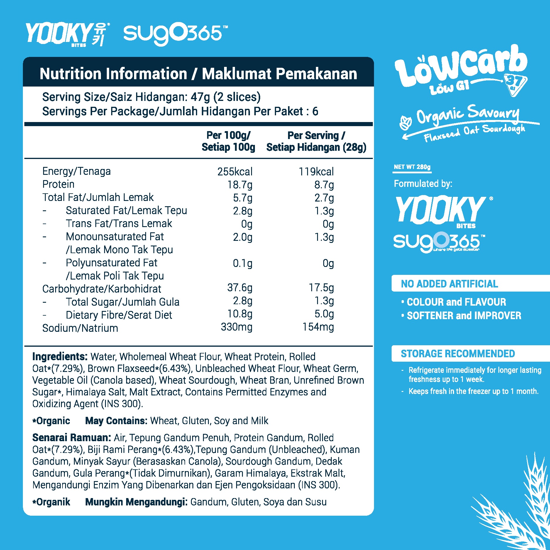 12.12 Yookybites Roti Sihat Sourdough Low Carb Low Gi Bread High ...
