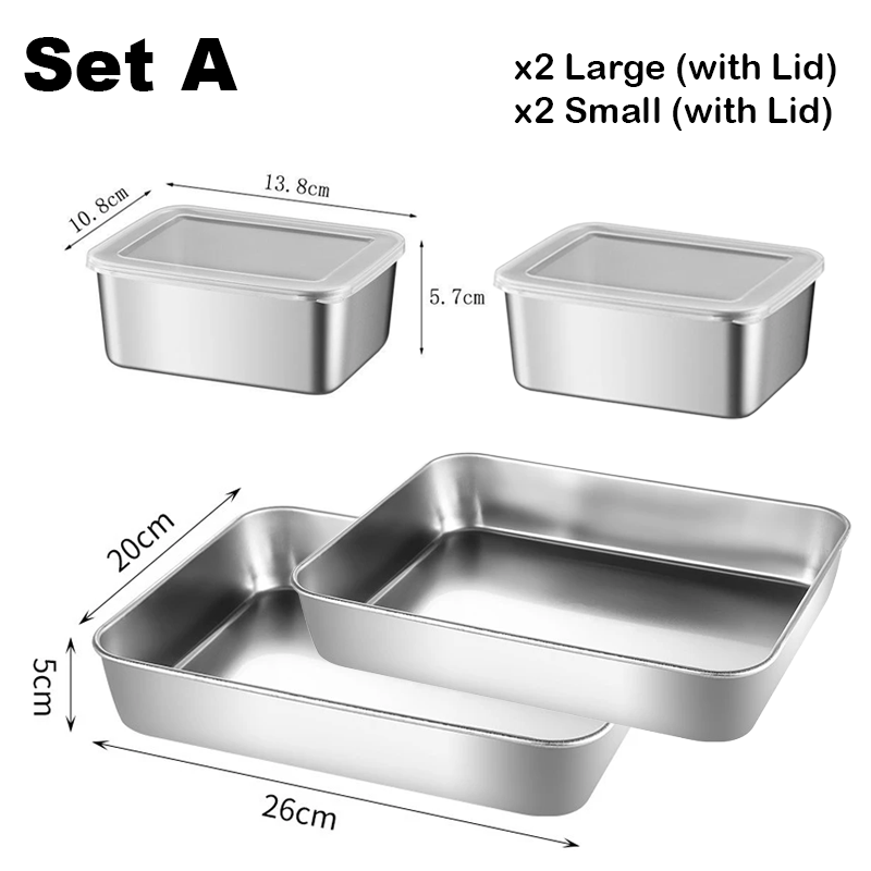 Trio Ninja Stainless Steel Rectangle Tray Outdoor Serving & Storage ...