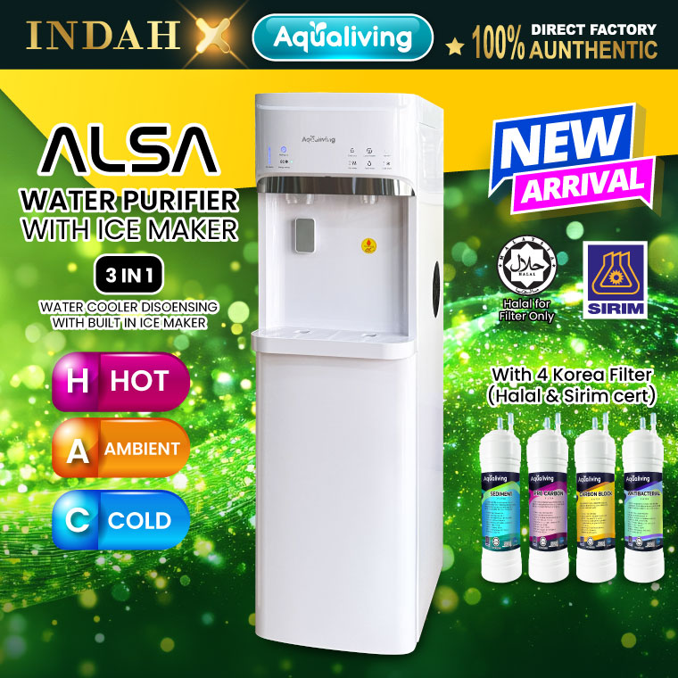 Aqualiving Ice Maker Water Dispenser Hot Normal Cold Alsa w/ 4 JAKIM ...