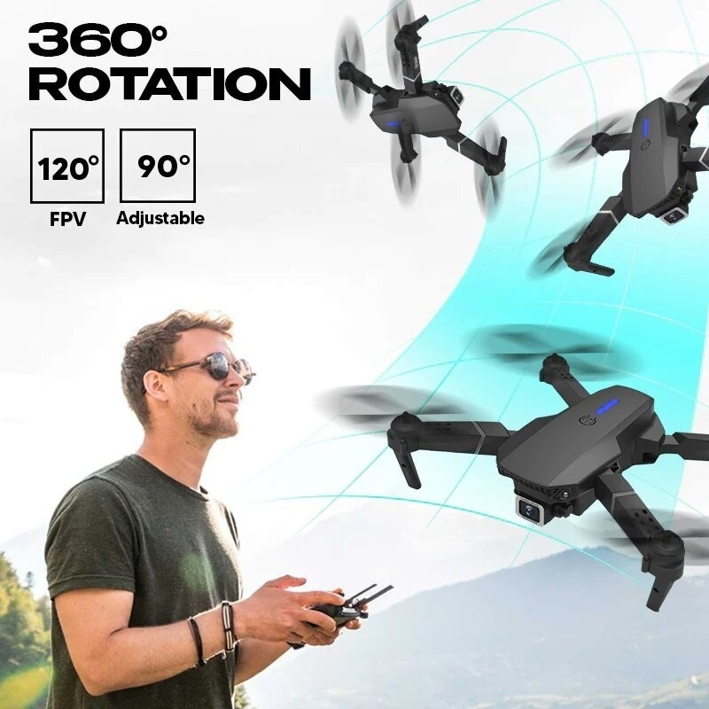 E88 Pro RC Quadcopter Drone with 4K HD Camera – Foldable WiFi FPV Drone ...