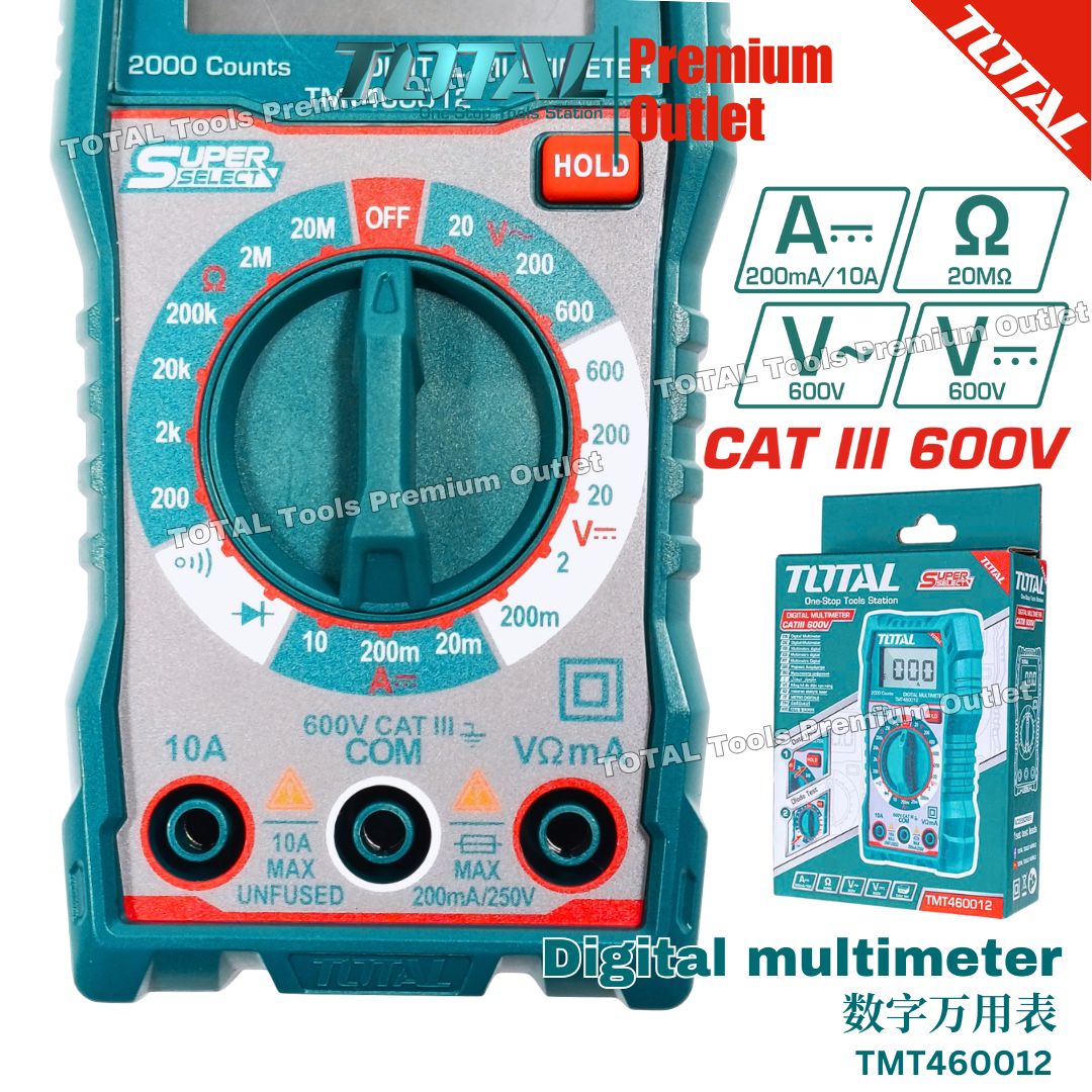 TOTAL Tools 2000 counts LCD Display Digital multimeter 数字万用表 ...