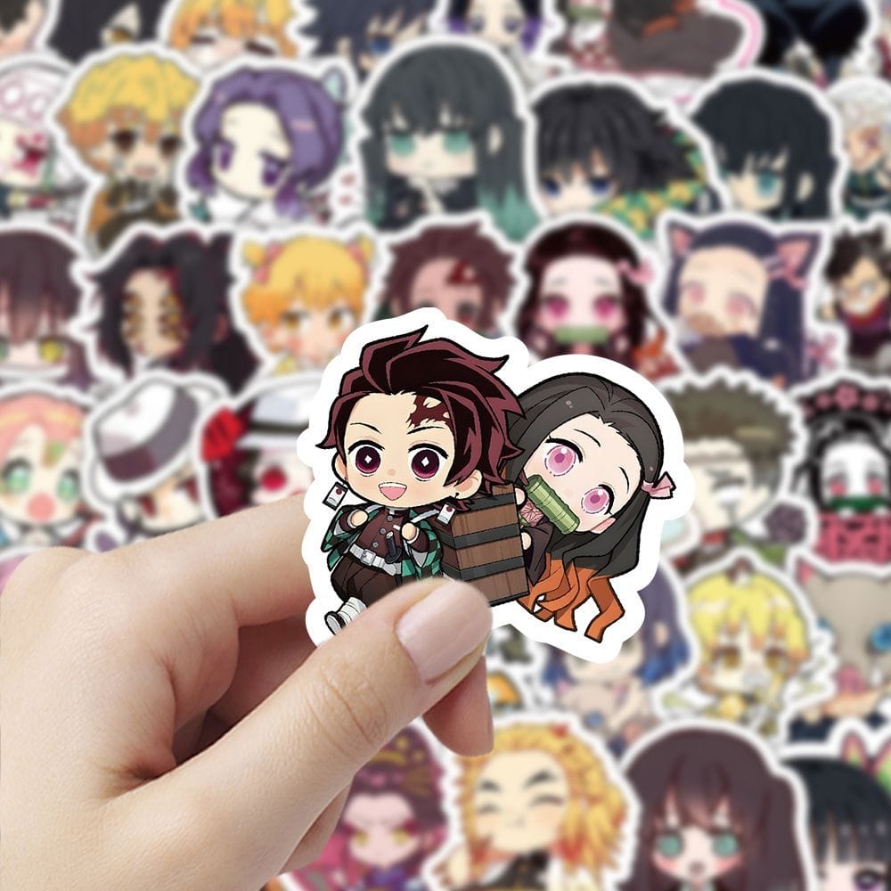 100pcs Demon Slayer Anime Pelekat Comel Stickers Cute Label Gift Hadiah ...