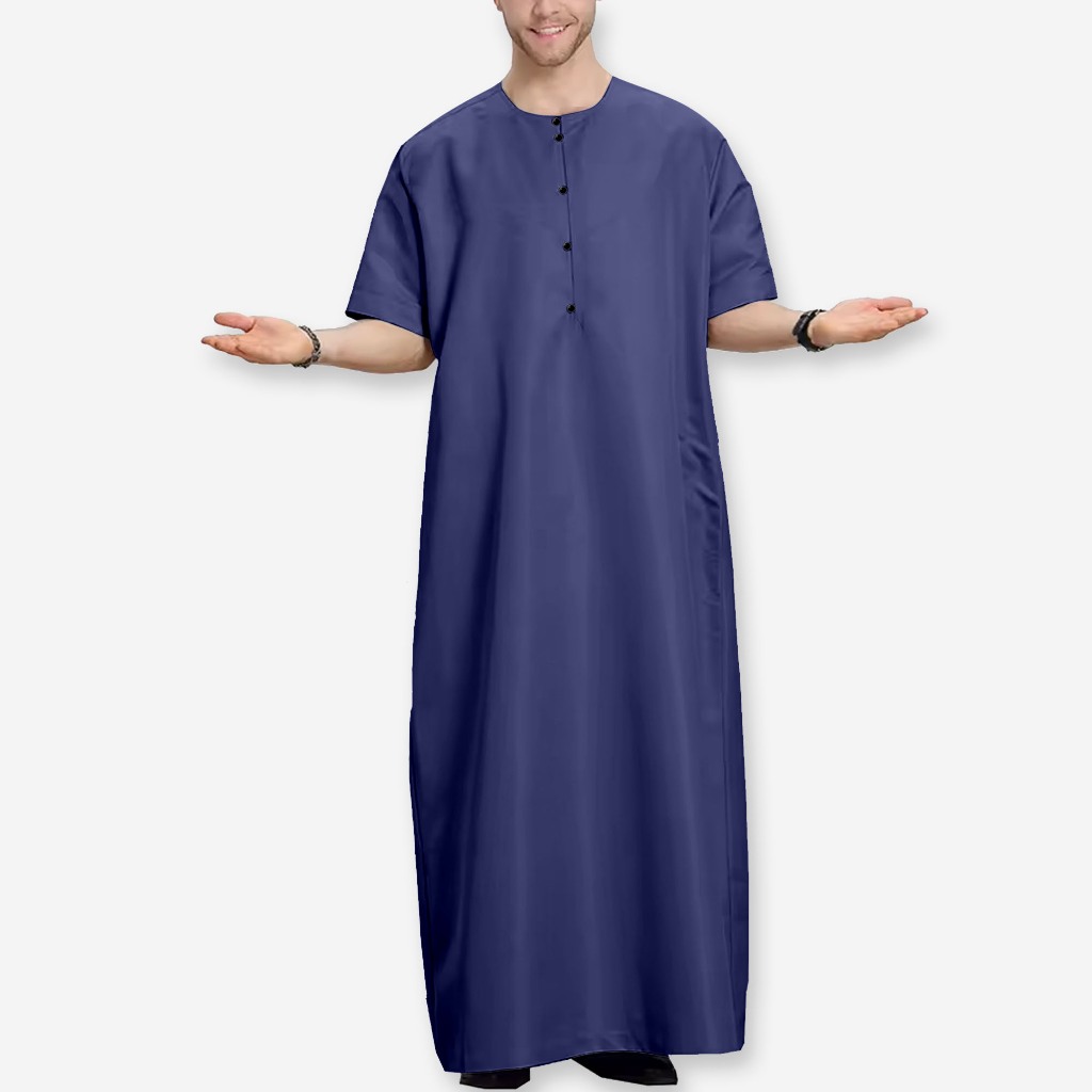 Jubah Mens Saudi Jubah Comfortable Long Mens Robe Jubah Raya Half ...
