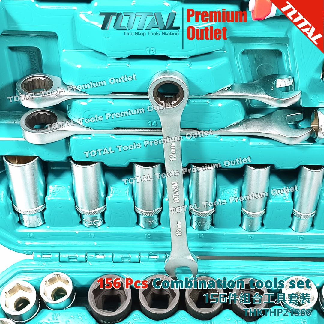 TOTAL Tools 156 Pcs combination tools set 156件组合工具套装 - THKTHP21566 ...