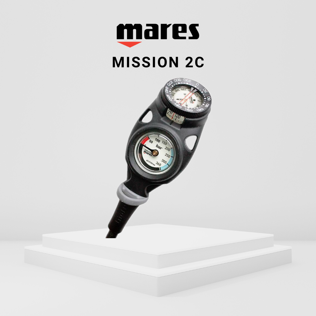 MARES Mission 1/ 2 / 2C SPG Pressure Gauge Console with HP Hose for ...