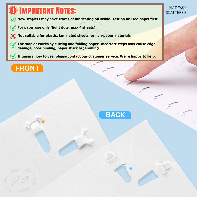 Light Duty Small Size Stapleless Stapler Eco-Friendly Binding Paper ...