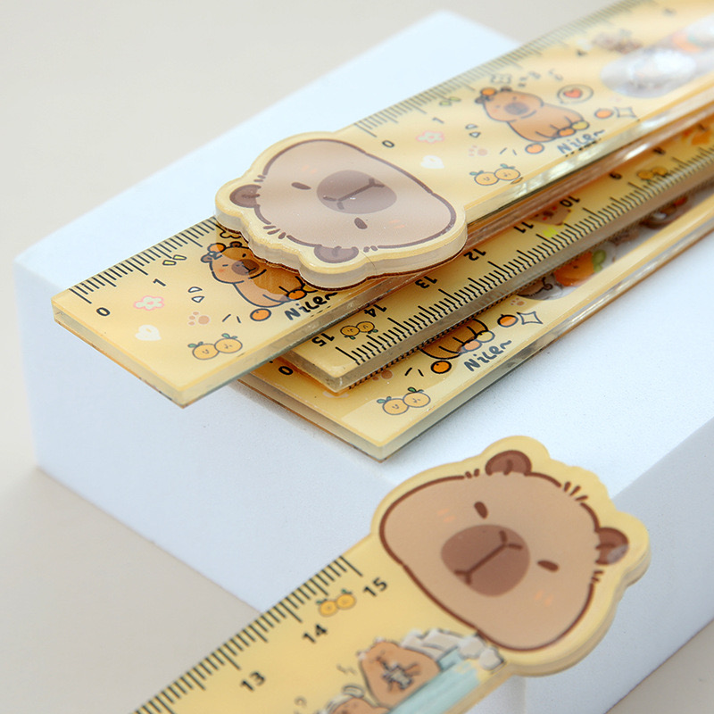 15cm Capybara moveable box sand ruler stationery plastic measurement ...