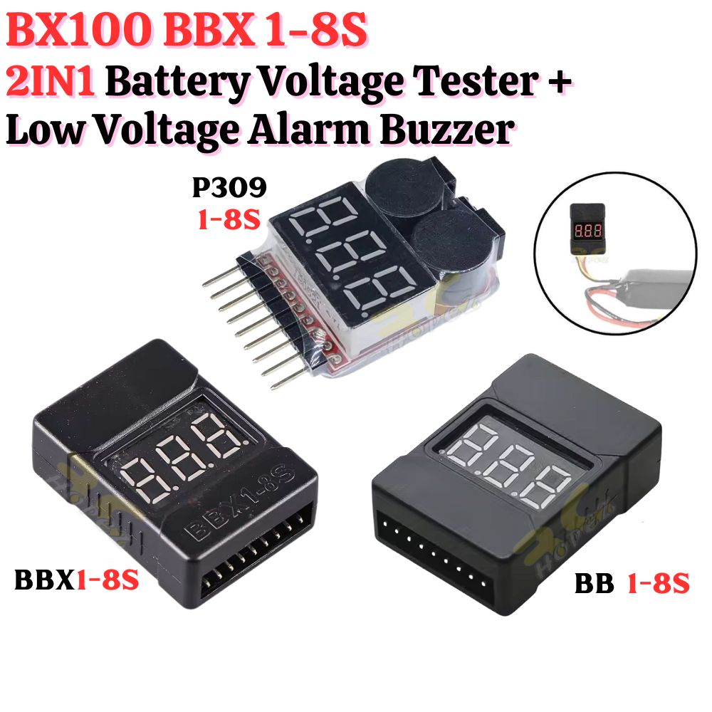 Lipo Checker BX100 1-8S Low Voltage 2 In1 Lipo Li-ion Battery Tester