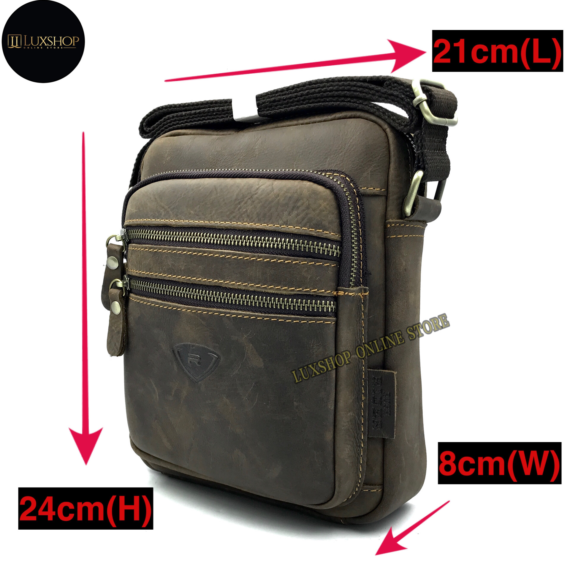 L Size Rush Rider Sling Bag Full Cow Leather Shoulder Bag CrossBody ...
