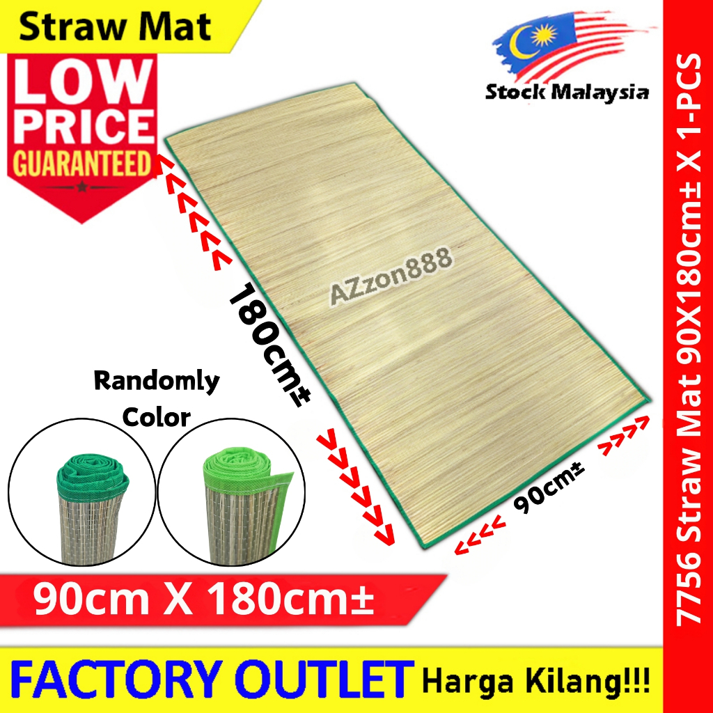 Straw Mat 90cm±X180cm± Picnic Mat Straw Rugs Carpet / Alas Lantai ...