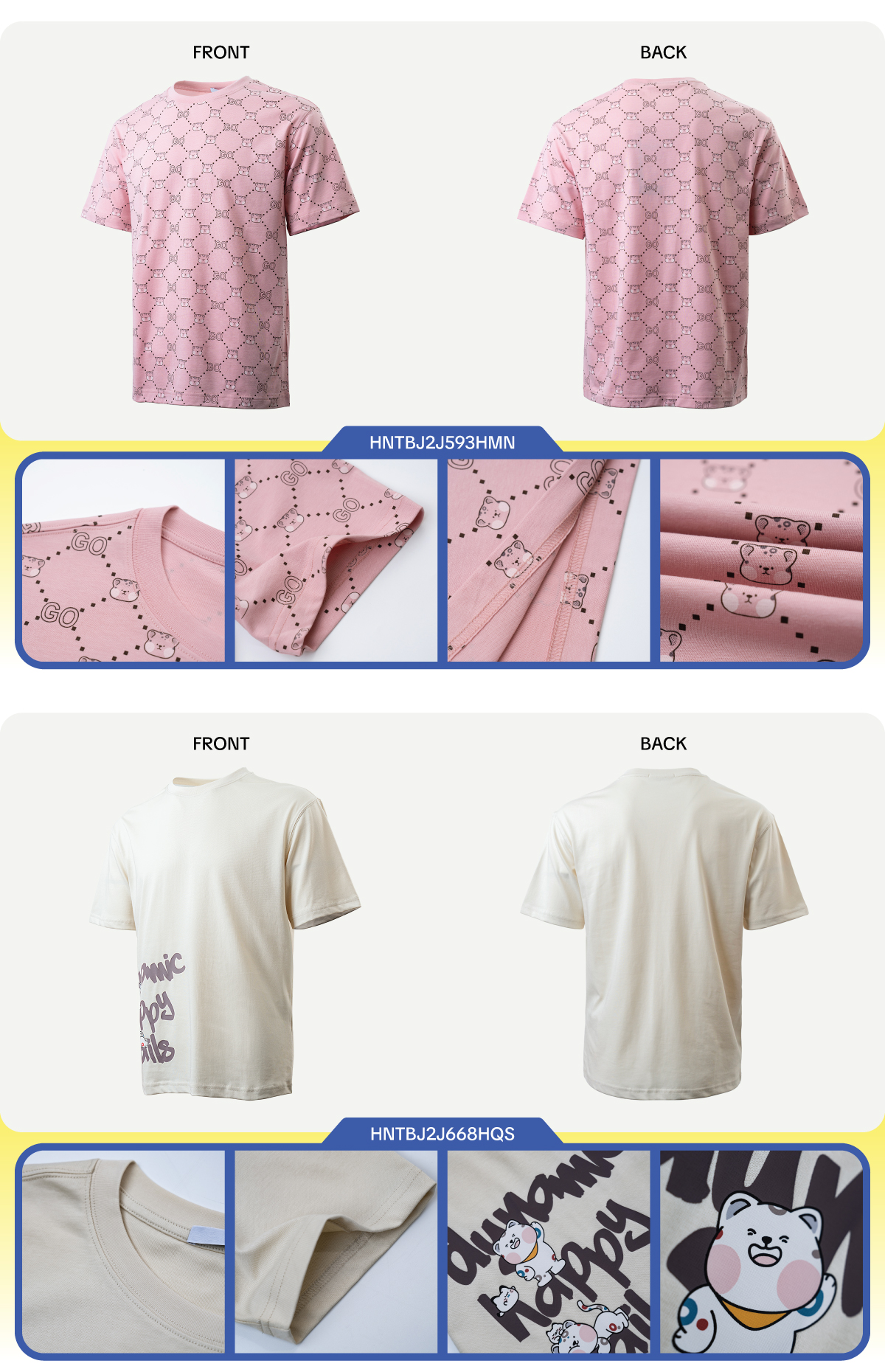 HLA The Star Paws Series Icy Cotton Full Letter Printing Short Sleeve T ...