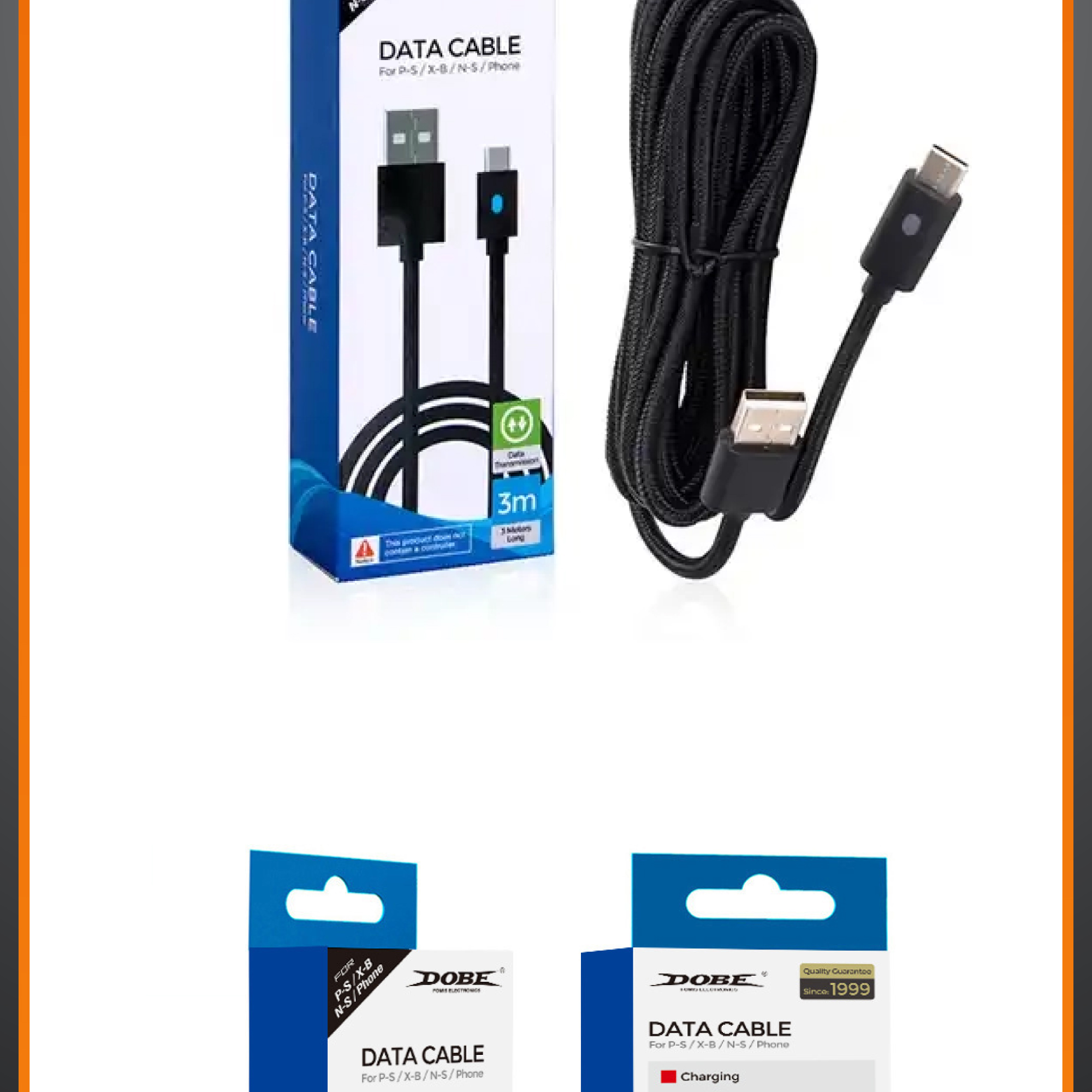 DOBE PS5 Xbox Series Switch Pro Controller Data Cable Charging Type C ...