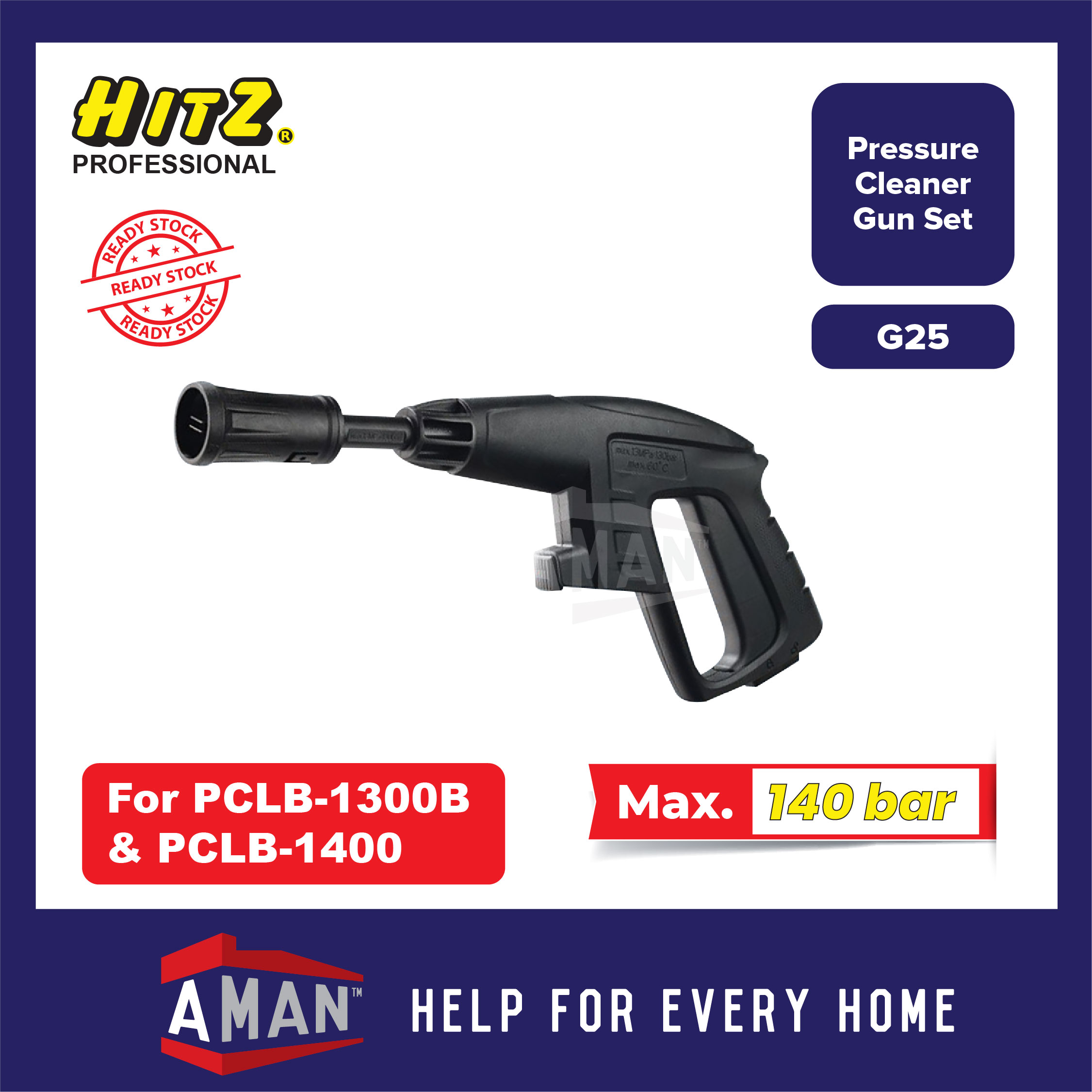 HITZ High Pressure Cleaner Gun Set Water Jet Gun Car Wash Floor Tiles