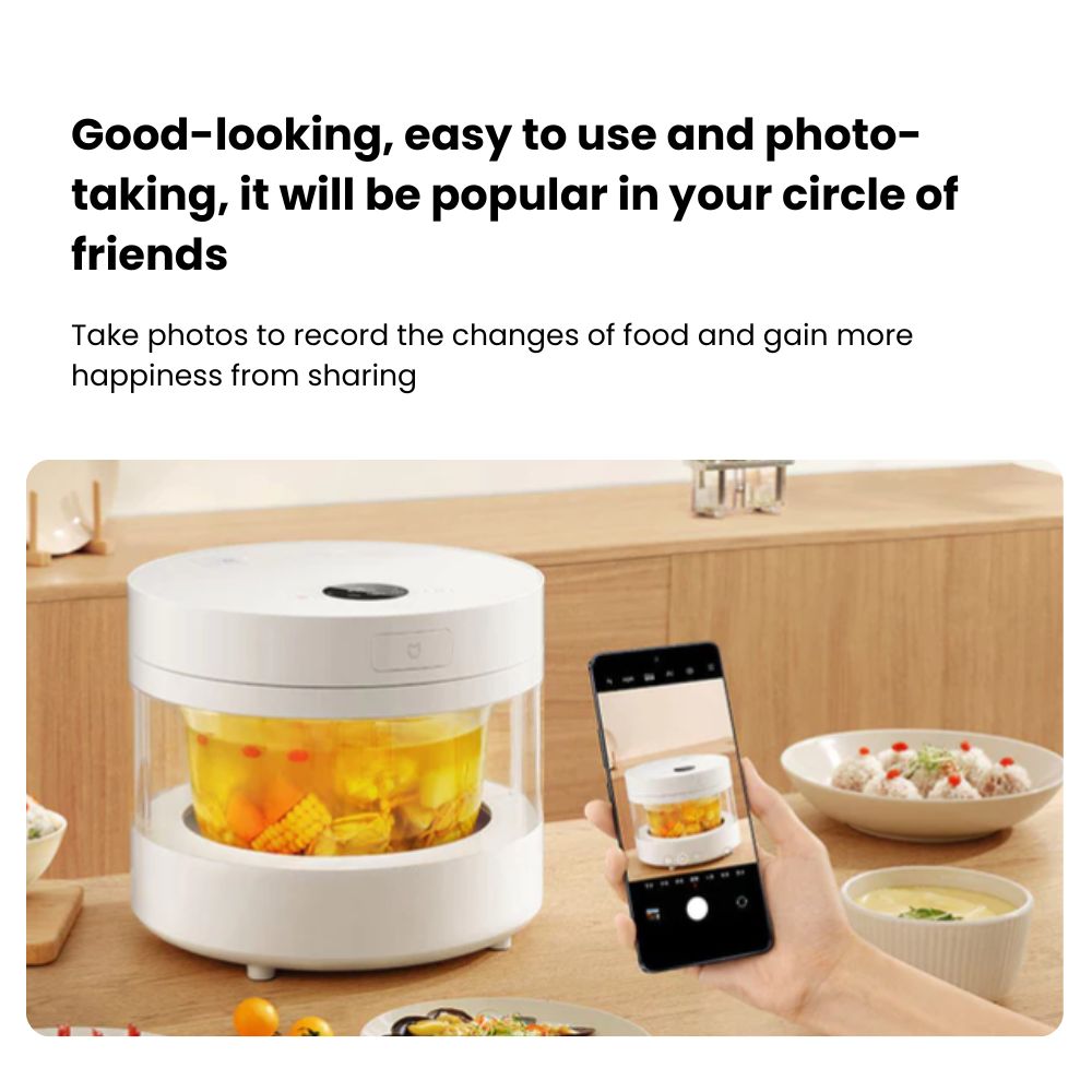 (FREE ADAPTER) Xiaomi Mijia Transparent Steam Rice Cooker 4L | Electric ...