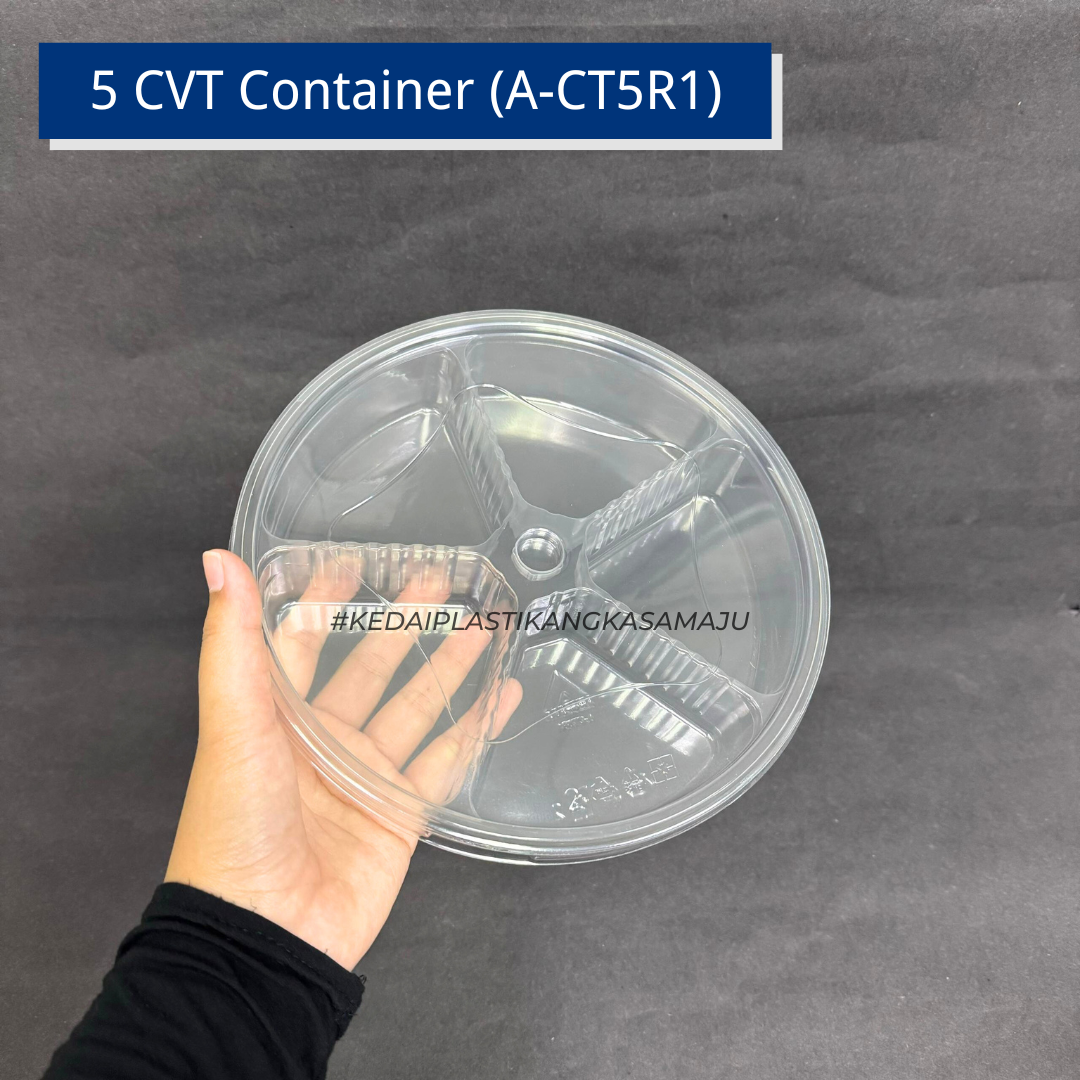 [50sets/carton] 5 Cavity Round Container with Lock (A-CT5R1) - Bekas ...