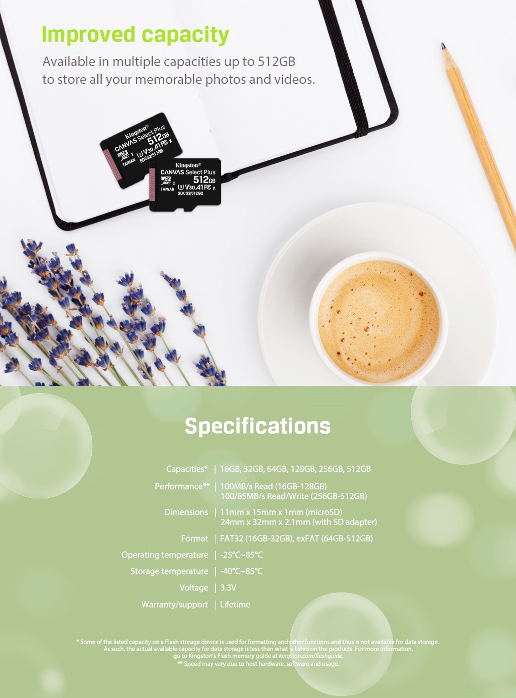 Kingston Canvas Select Plus 100R Micro SD (SDCS2) Class 10 Memory Card
