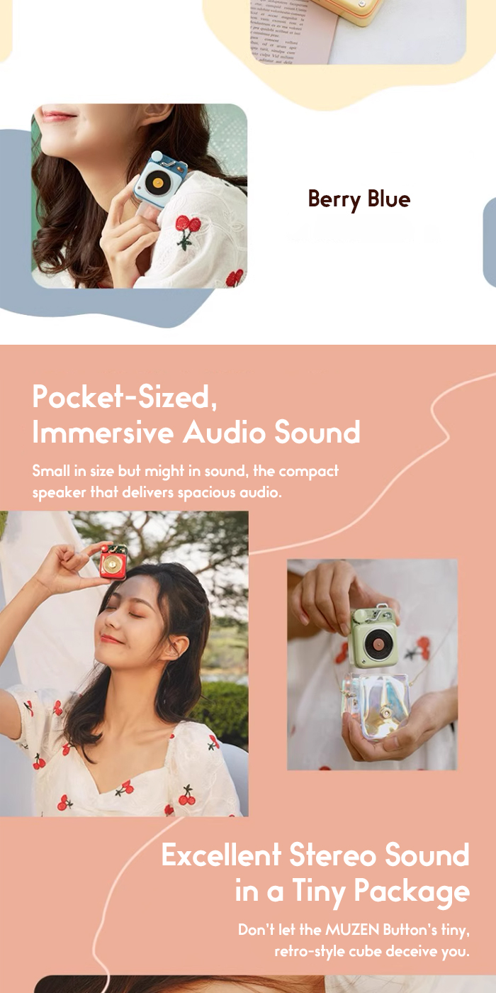 MUZEN BUTTON Mini Candy Portable Wireless Bluetooth4.2 Speaker Great ...