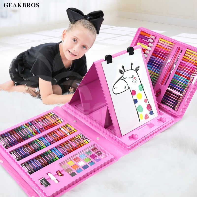 Kids Drawing Art Set Painting Pen Colour Pencils With Case (208 Pcs ...