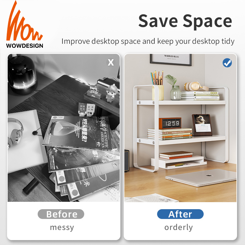 Tabletop Rack Desktop Storage Rack Tabletop Bookshelf Desk Organizer ...