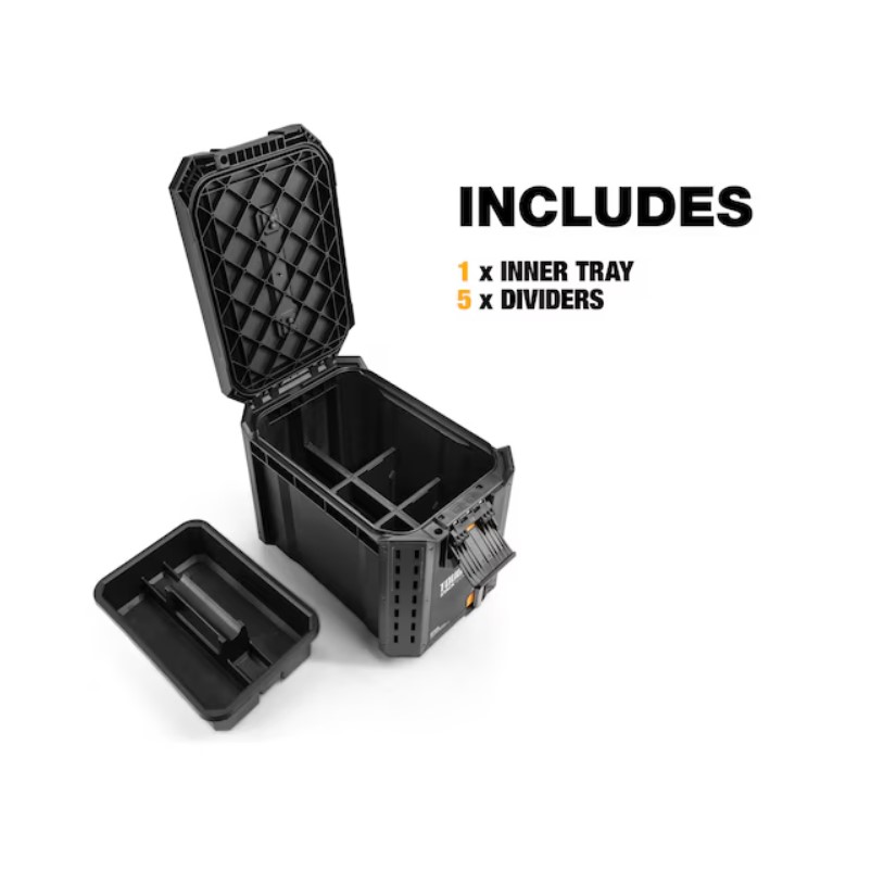 TOUGHBUILT STACKTECH Compact Black Plastic/Metal Tool Box TB-B1-B-60C ...