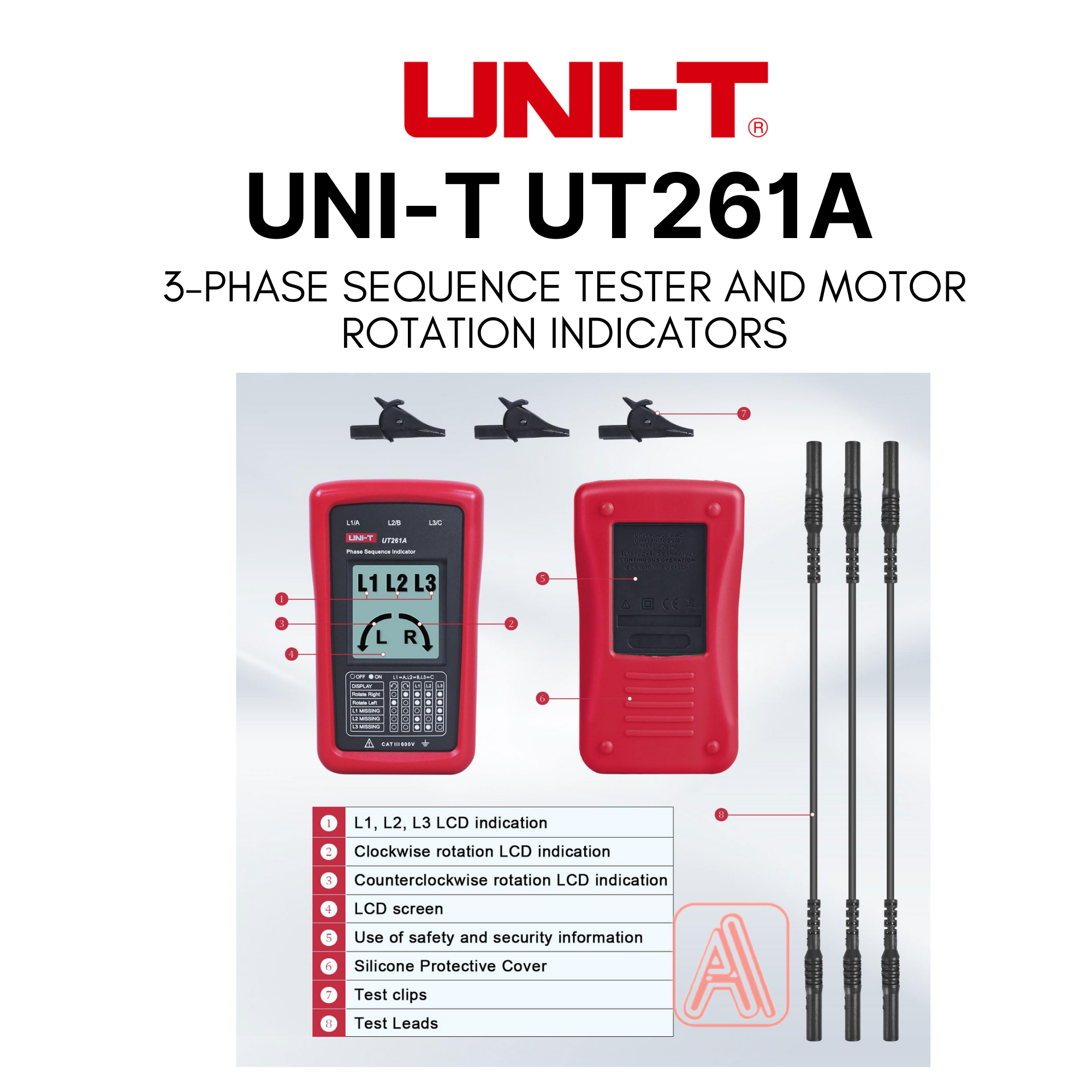 UT261A Phase Sequence and Motor Rotation Indicators / UT262E Non ...