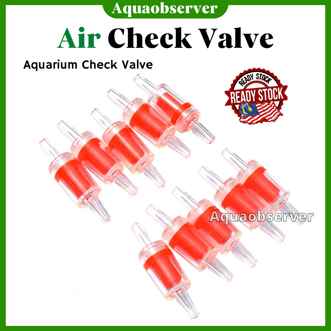 DeKago Aquarium Air Check Valves - 10 Pack, One Way Non-Return Valve For Air Pump (Red)