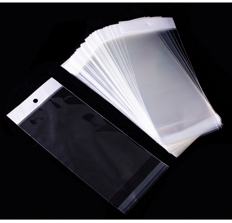 100pcs White Header Self Adhesive OPP with Hang Hole Transparent ...