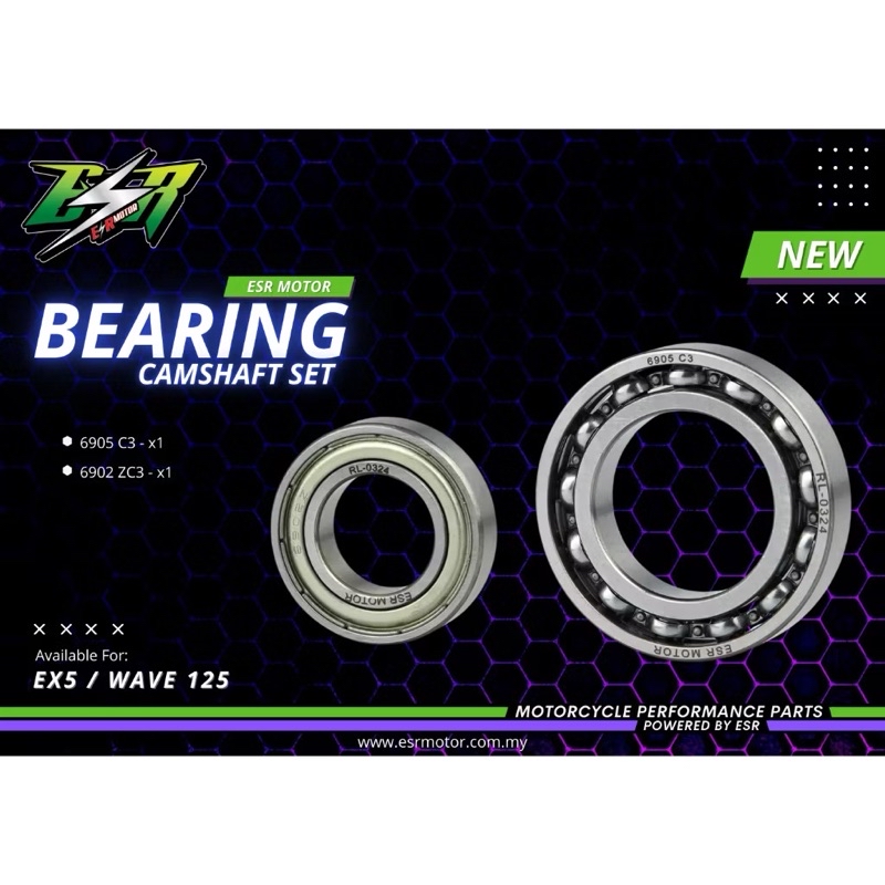 ESR MOTOR C3 CAMSHAFT BEARING CAM Y15ZR LC135 SRL 115 EGO EX5 WAVE 125 ...