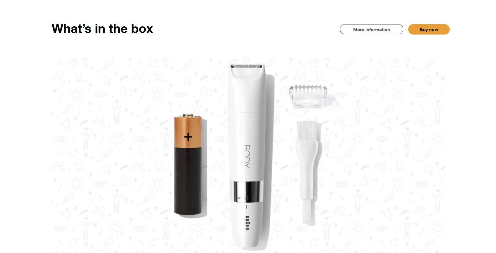 [Online Exclusive] Braun Mini Body Hair Removal Trimmer Wet & Dry with ...