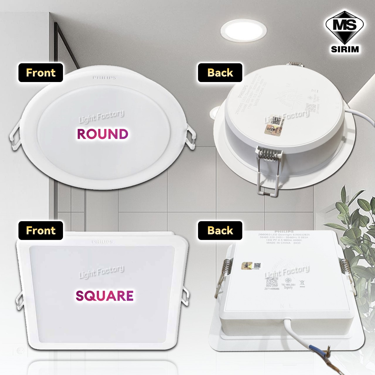 [SET 10pcs] PHILIPS MESON 3 Colour LED Recessed Downlight 4
