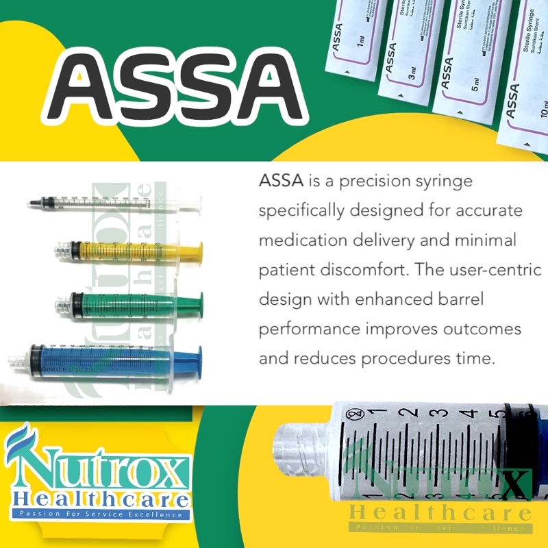 ASSA Medical Luer Lock / Luer Slip Syringe Colour-Coded Plunger with ...