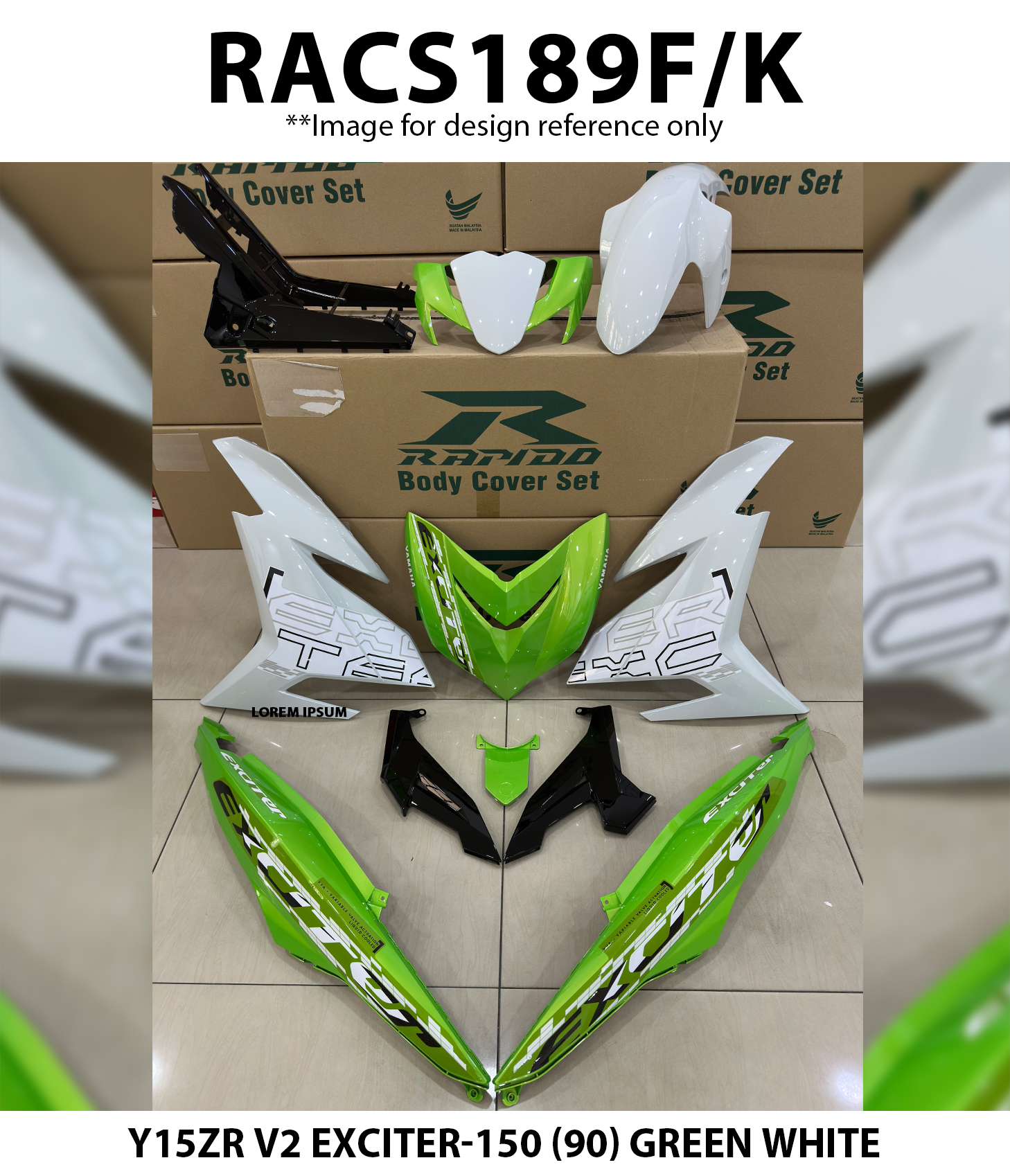 Yamaha Ysuku Y15zr V1 V2 Exciter-150 (90) Blue White Sticker Tanam ...
