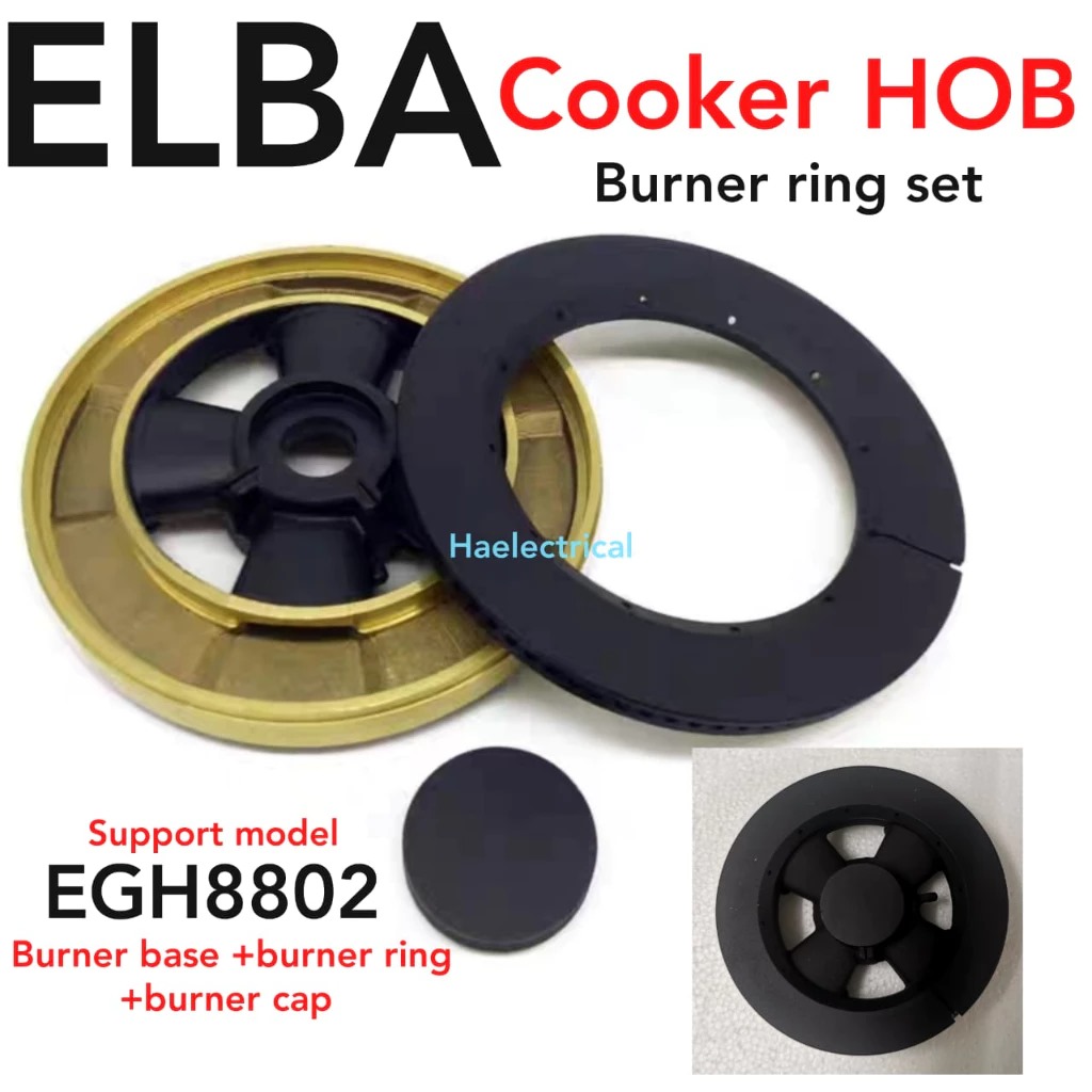 (1SET) ELBA Cooker Hob Burner Ring Set EGH8802 / EGH-8802 (Burner Cap ...