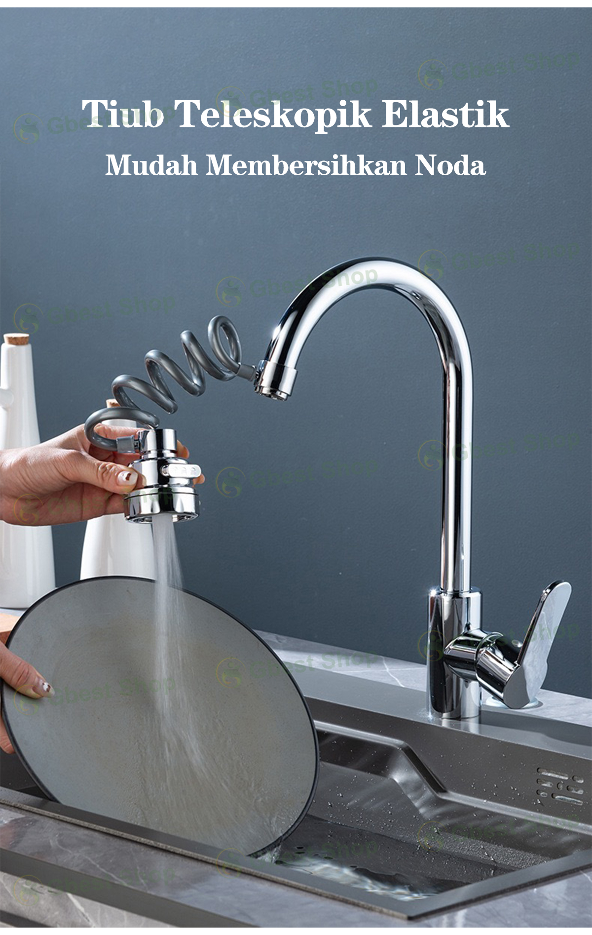Sink Faucet Spring extender pipe Kitchen Sink Water tap spray head Tap ...