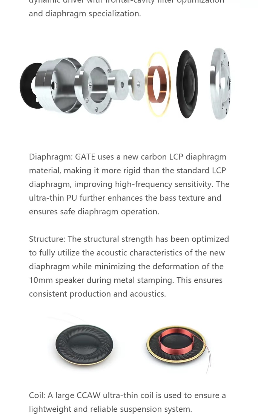 Truthear Gate, In-Ear Monitors: 10mm Dynamic Driver In-Ear Earphones ...